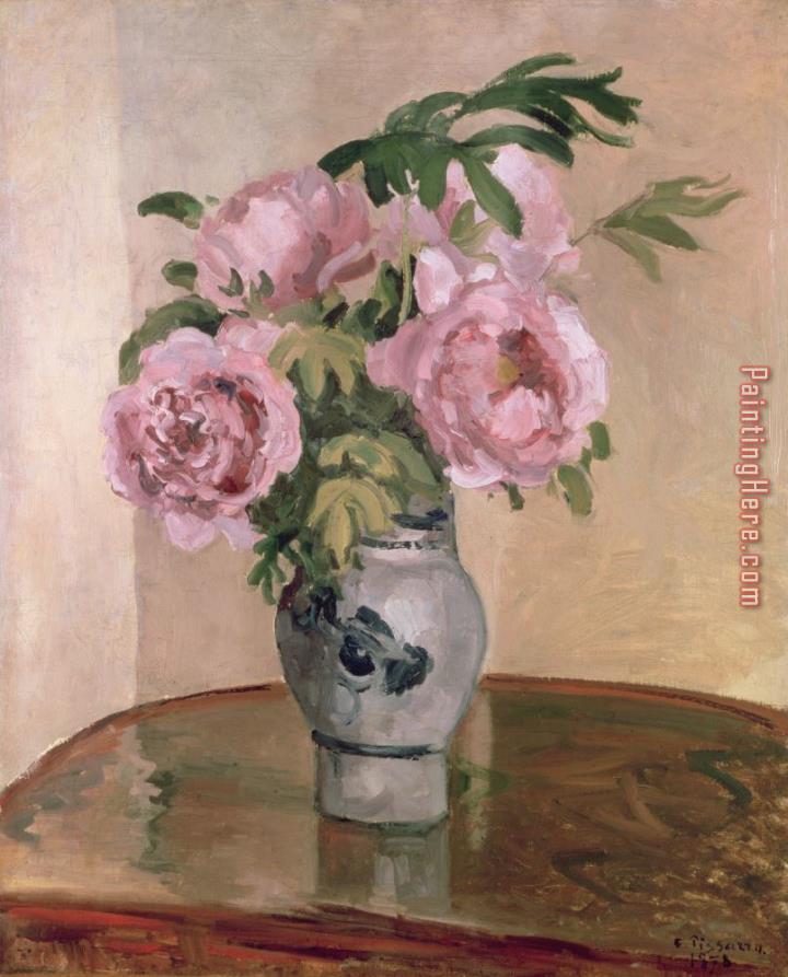 Camille Pissarro A Vase of Peonies